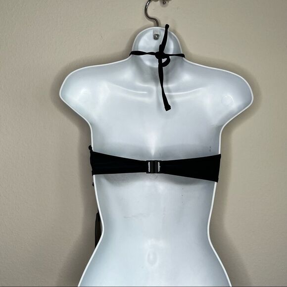 NWT All Saints Sofia Bikini Swim Halter Bandeau Beach Top Black XS - Picture 6 of 7
